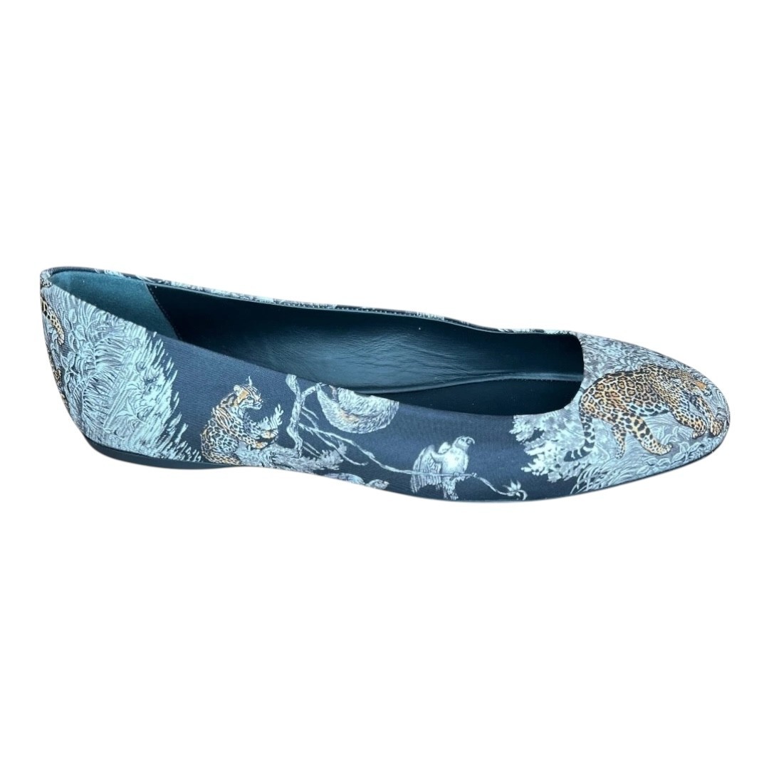 Hermes Black Printed Silk Equateur Tattoo Flats Ballet Shoes EU 37 thumbnail 5
