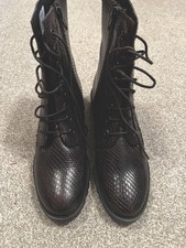 Dune Brown Prestone Leather Ankle Boots. Size 5. New Without Box