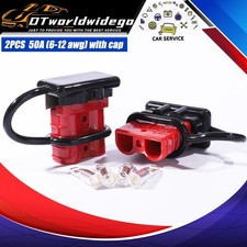 2pcs 50a Battery Quick Connect Disconnect Jumper Connectors Cable Plug Winch