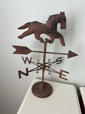 Cast iron horse weather vane rustic 20 in farm garden base barn decorative