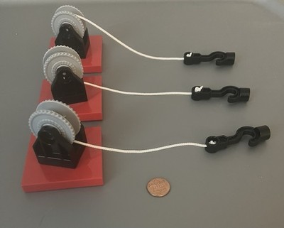 Lego Duplo Lot Of (3) Rotating Retractable Hook Wench Tow Pieces