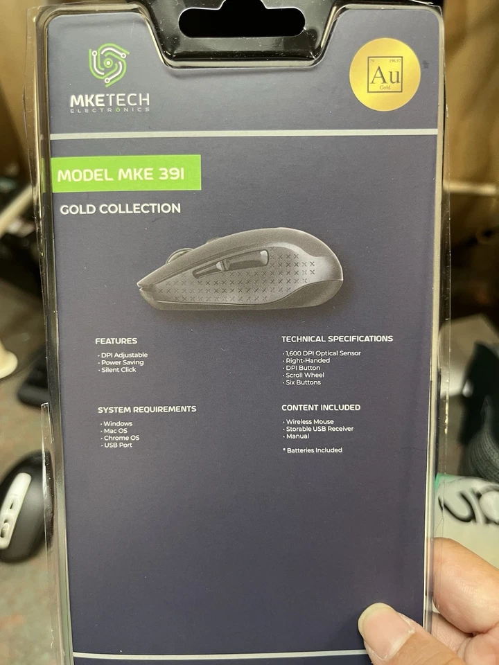 MKE391 Wireless Optical Mouse, Gold Edition, Adjustable DPI, Silent, 10m Range - Image 4 of 4