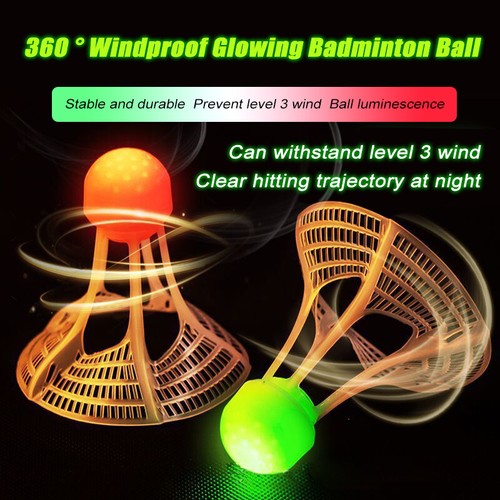 1pcs Glow-In-The-Dark Windproof Glowing Badminton Balls Super Durable Plastic - Picture 10 of 12