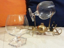  Brandy, Cognac Warmer  Anni 50  Made In Italy Con 2 Bicchieri In Cristallo 