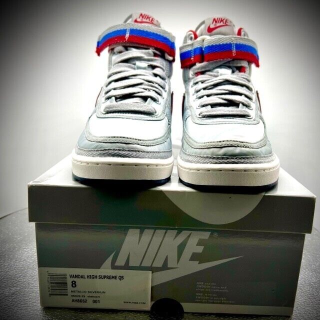Nike Vandal High Supreme QS OG Metallic Silver Red AH8652 Nike Vandal High Supreme QS OG Metallic Silver Red AH8652