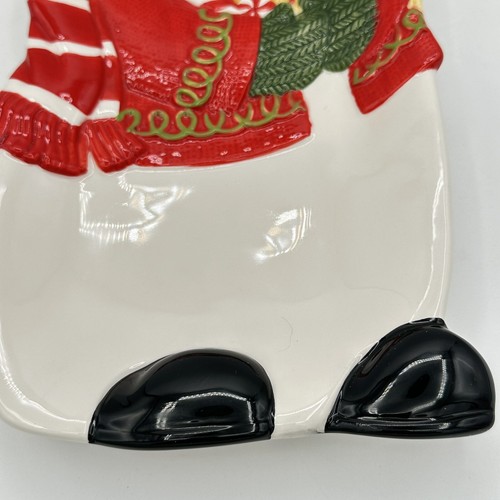 Fitz & Floyd Sugar Coated Christmas Snowman Elongated Ceramic Serving Tray 2008 - Picture 4 of 16