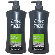 Dove Men Body Wash Extra Fresh 1 Liter (33.8 Oz) - Pack of 2