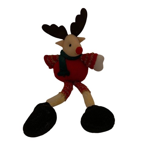 #3882 Two large plush Santa and Rudolph Christmas ornaments 12 IN - Picture 8 of 11