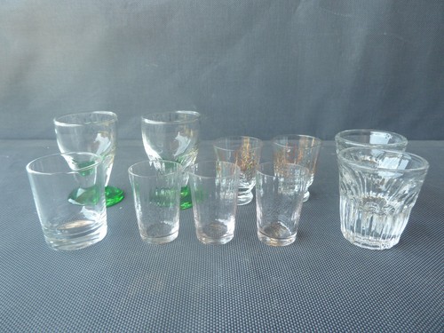 Lot de 10 petits verres à liqueur ou digestif vintage old vintage glasses - 第 1/6 張圖片