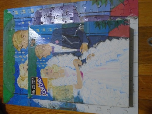 Vintage 1987 Barbie & Ken Formal Gown 100 Piece Puzzle box torn piece missing ? - Picture 3 of 12