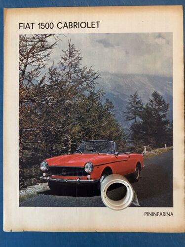 Rara Pubblicita’ FIAT 1500 Cabriolet Pininfarina 1963 - Afbeelding 1 van 1