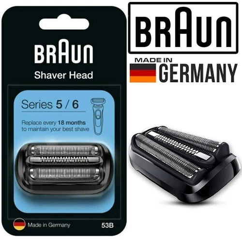 Original Braun 53B lámina de repuesto y cabezal de casete cortador serie 5 y 6 afeitadora GTYJ - Imagen 2 de 8