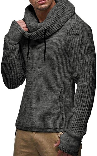 Knitted Cotton Pullover Hoodie 