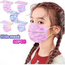 50 pcs Kids Disposable Face Breathable Dust Filter Mouth Masks Elastic Ear Loop
