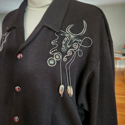 Vintage Kansai Yamamoto 80s Western Black Jacket Bat Sleeves