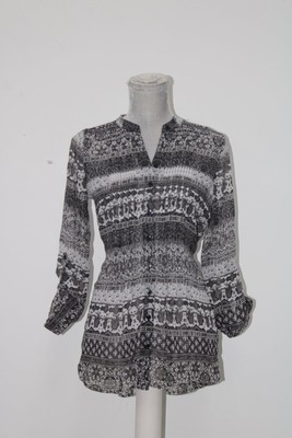 Style Co Printed Back-Tie Shirt Paisley Shuffle XS