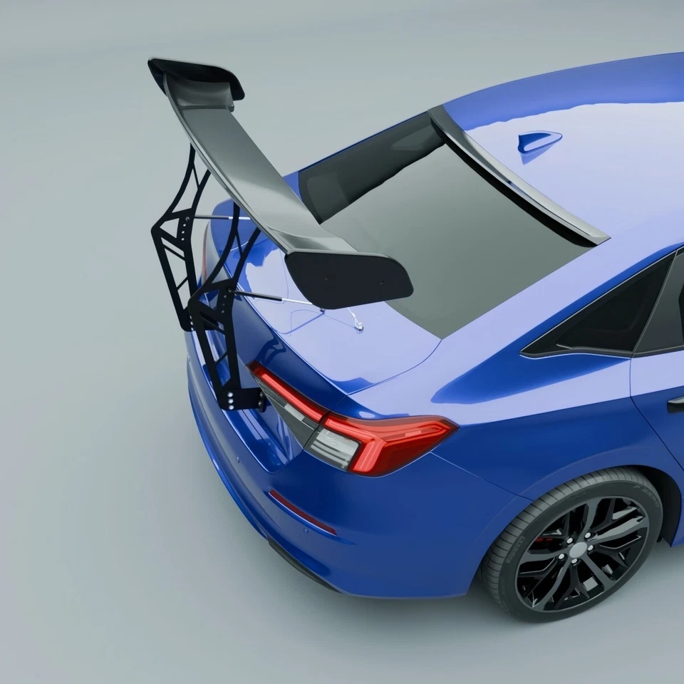 UNIVERSAL ADJUSTABLE KIT CHASSIS TRUNK MOUNTED GLOSS GT RACING SPOILER BACK WING Foto 4 de 4