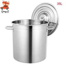 35L/9.25Gal Stock Pot Stainless Steel Large Kitchen Soup Big Cooking Restaurant