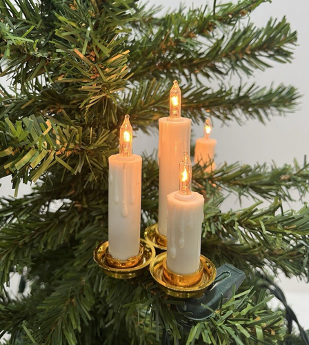 Vintage Triple Candle Clip On Christmas String Lights Kurt Adler 3 Sets - Picture 22 of 22