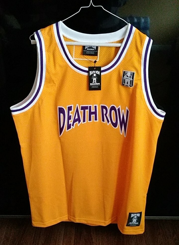 FILA MAGLIA DA BASKET UFFICIALE DEATH ROW RECORDS GIALLO GIROCOLLO XL NUOVA CON ETICHETTE