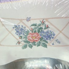 Bucilla Pillowcase Pair Rose Trellis Stamped Cross Stitch Special Edition 63327