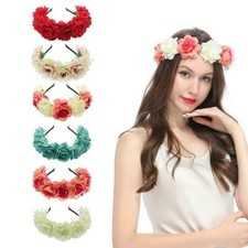 Women Floral Crown Flower Headband Hairband Wedding Hair Party Garland K .DECO