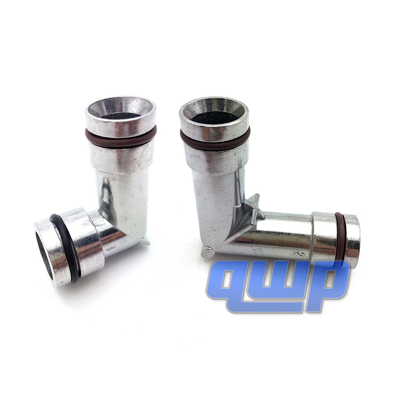 Set x2 Aluminum Heater Hose Elbows Fit Chevy Pontiac Buick 3.8L Upper