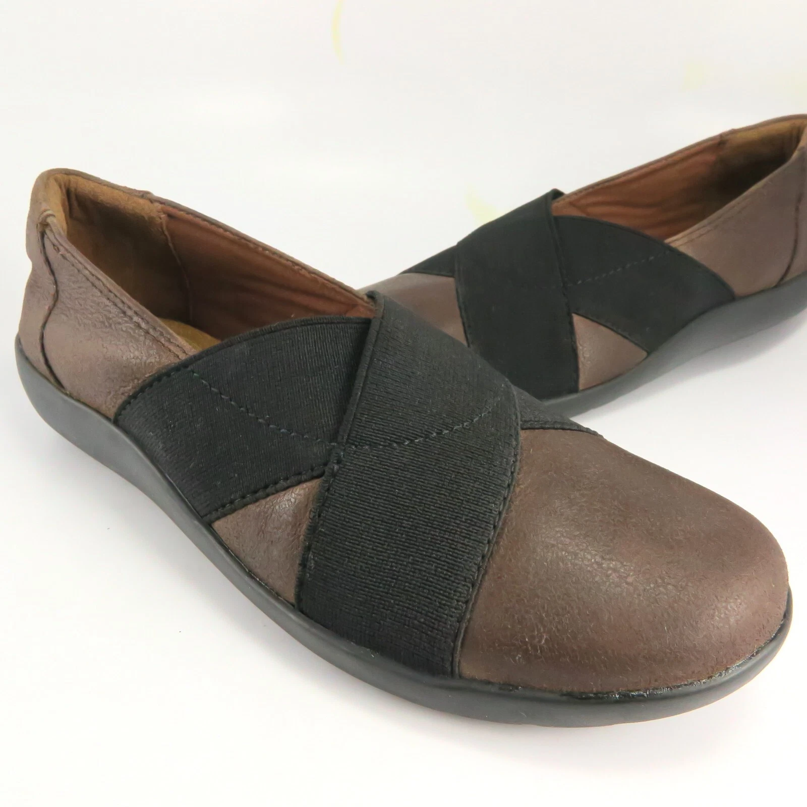 Mocassini Clarks MEDORA JEM da donna taglia 6 5 M ballerine in pelle marrone slip on