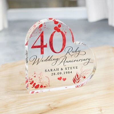 Personalised 40th Anniversary Gift, Ruby Anniversary Gift, Parents Anniversary