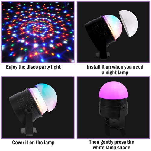 Disco Party Lights Strobe LED DJ Ball Sound Activated Bulb Dance Lamp Decoration - Picture 9 of 15