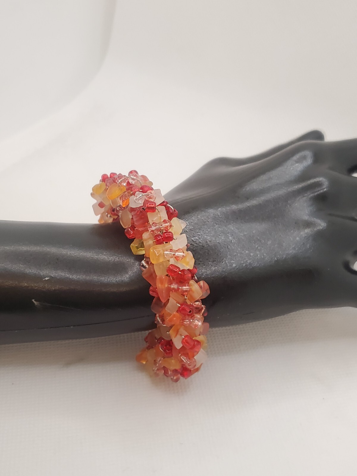 Handmade CARNELIAN Genstone Wire Cuff Bracelet Ad… - image 3