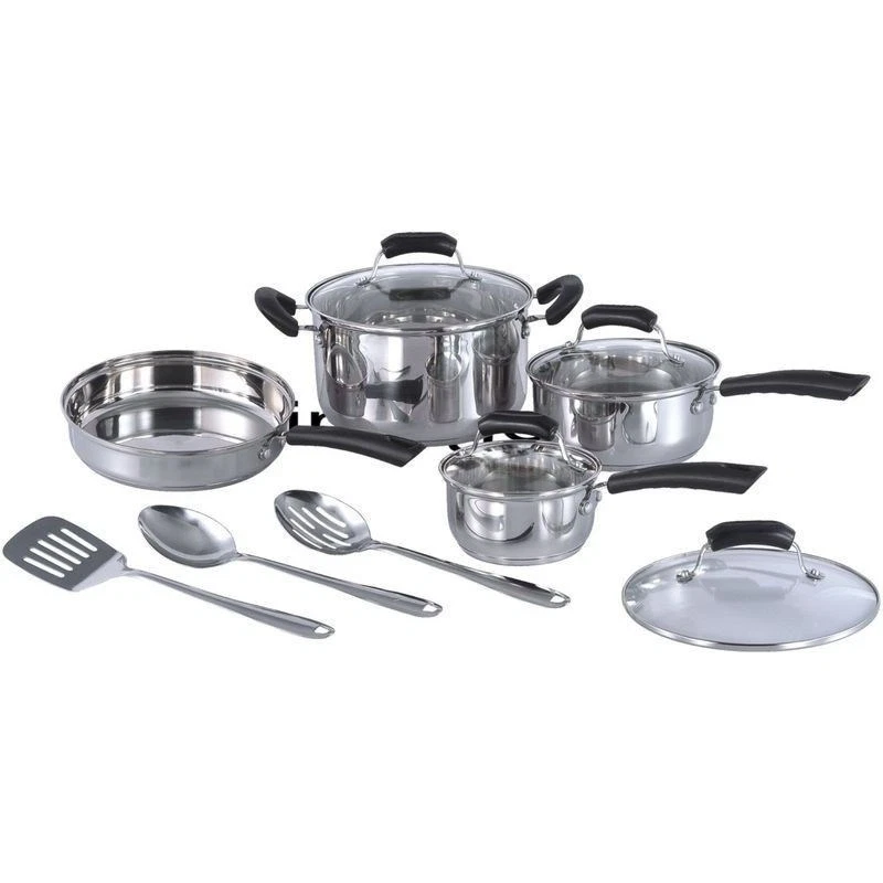 Stainless Steel Induction Ready 11 Piece Cookware Set, Cook Top Sauce Pots Pans