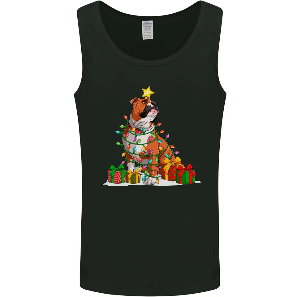 Gildan 64200 Herren Boxer Hund Xmas Tank Top Weste Schwarz - Bild 1 von 4