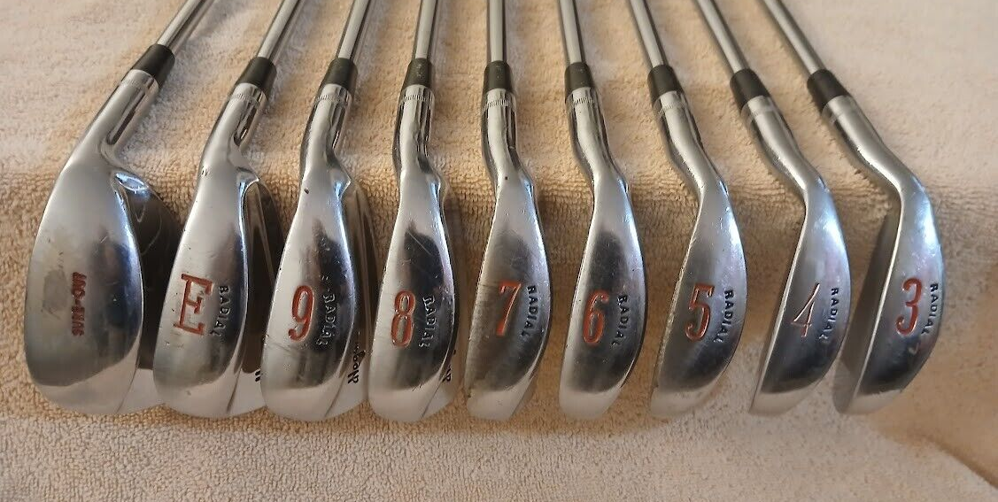 TZ GOLF - VINTAGE BEN HOGAN RADIAL 3-SO Irons, Apex 4 Stiff Flex