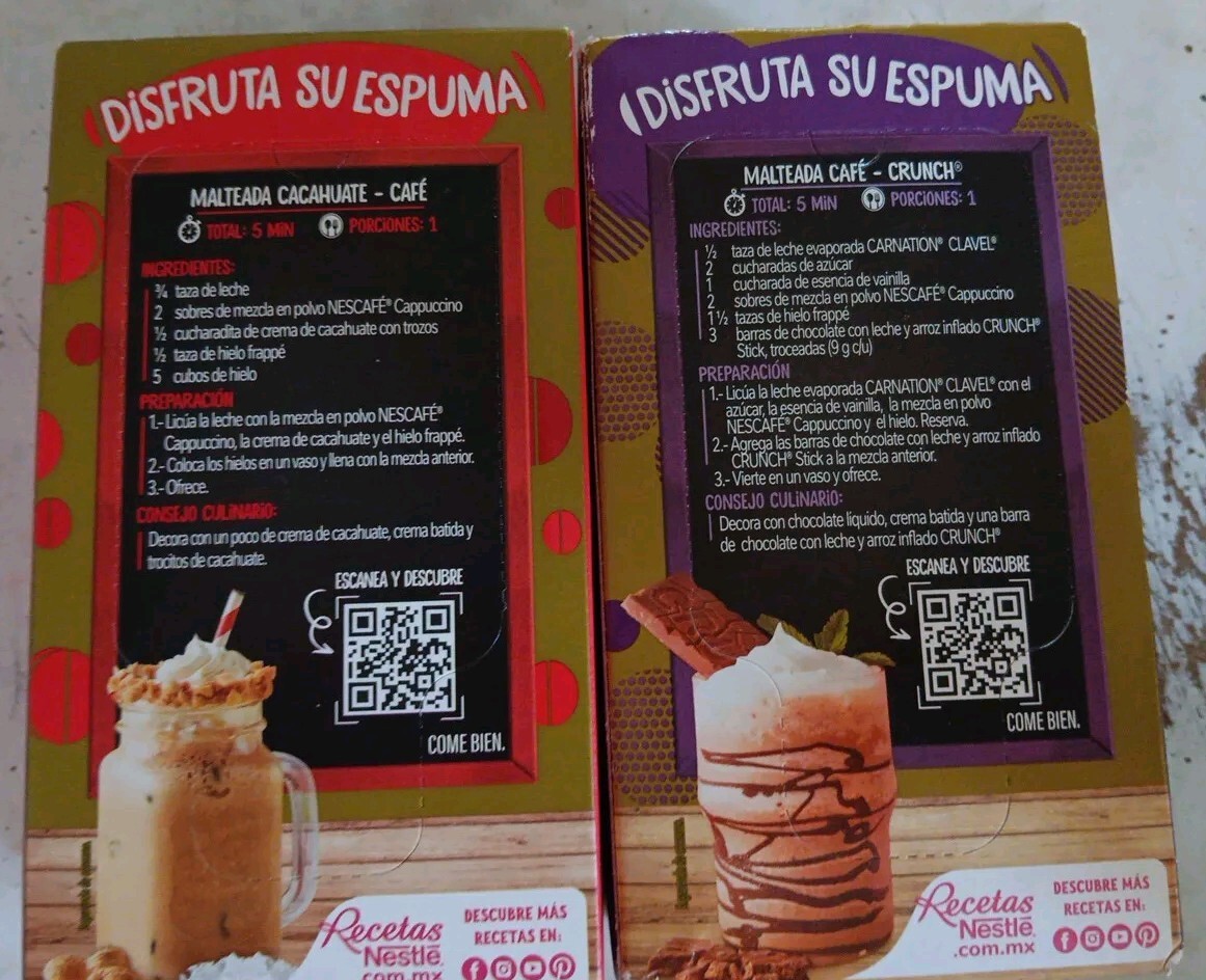 2 X NESCAFE INSTANT CAPPUCCINO/ORIGINAL & MOKA /CAPPUCCINO SABOR ORIGINAL & MOKA