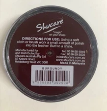 Shucare Burgundy Shoe Polish Cream -  Renovating Polish - Top Quility !!