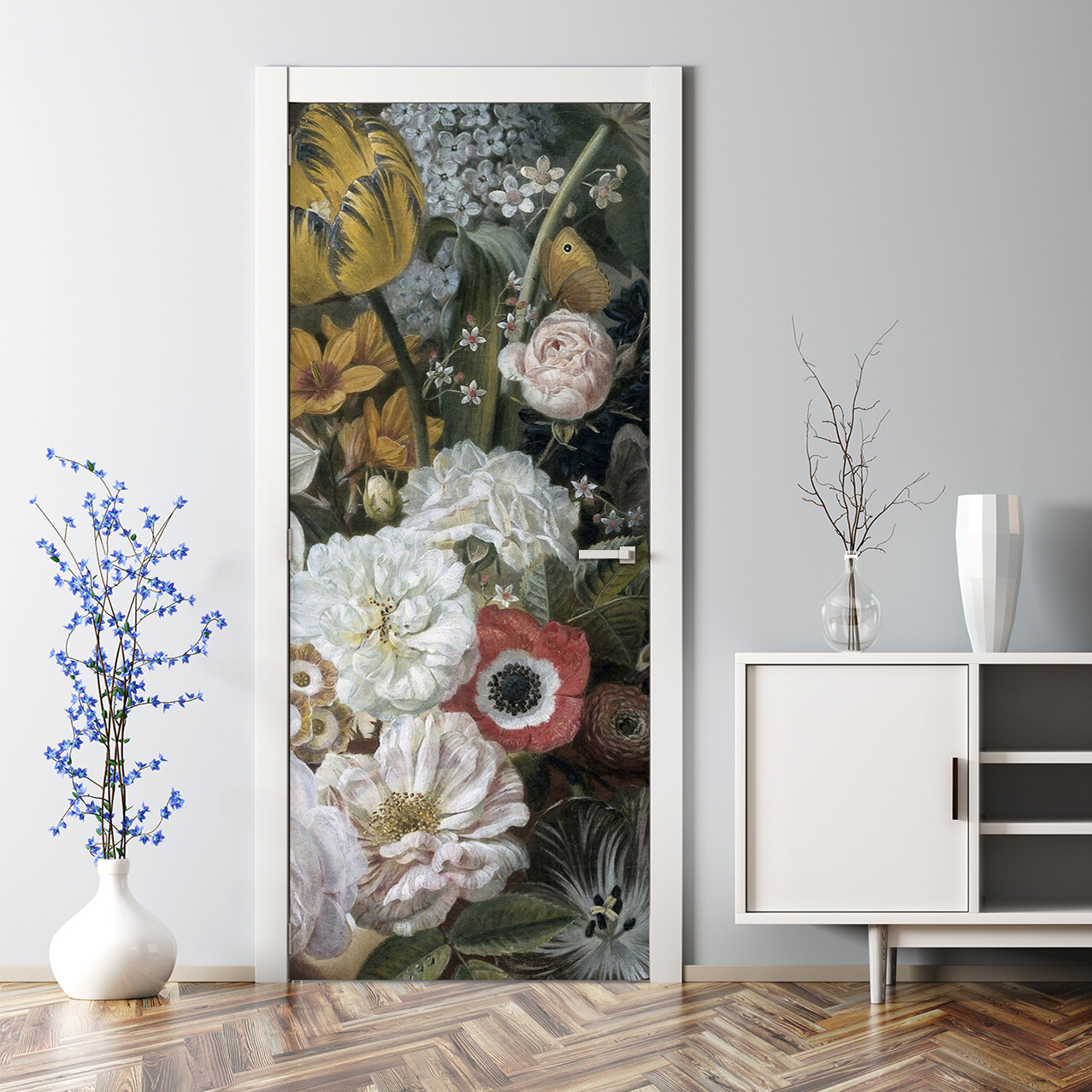 Floral Bouquet Peel and Stick Bubble-Free Door Decal