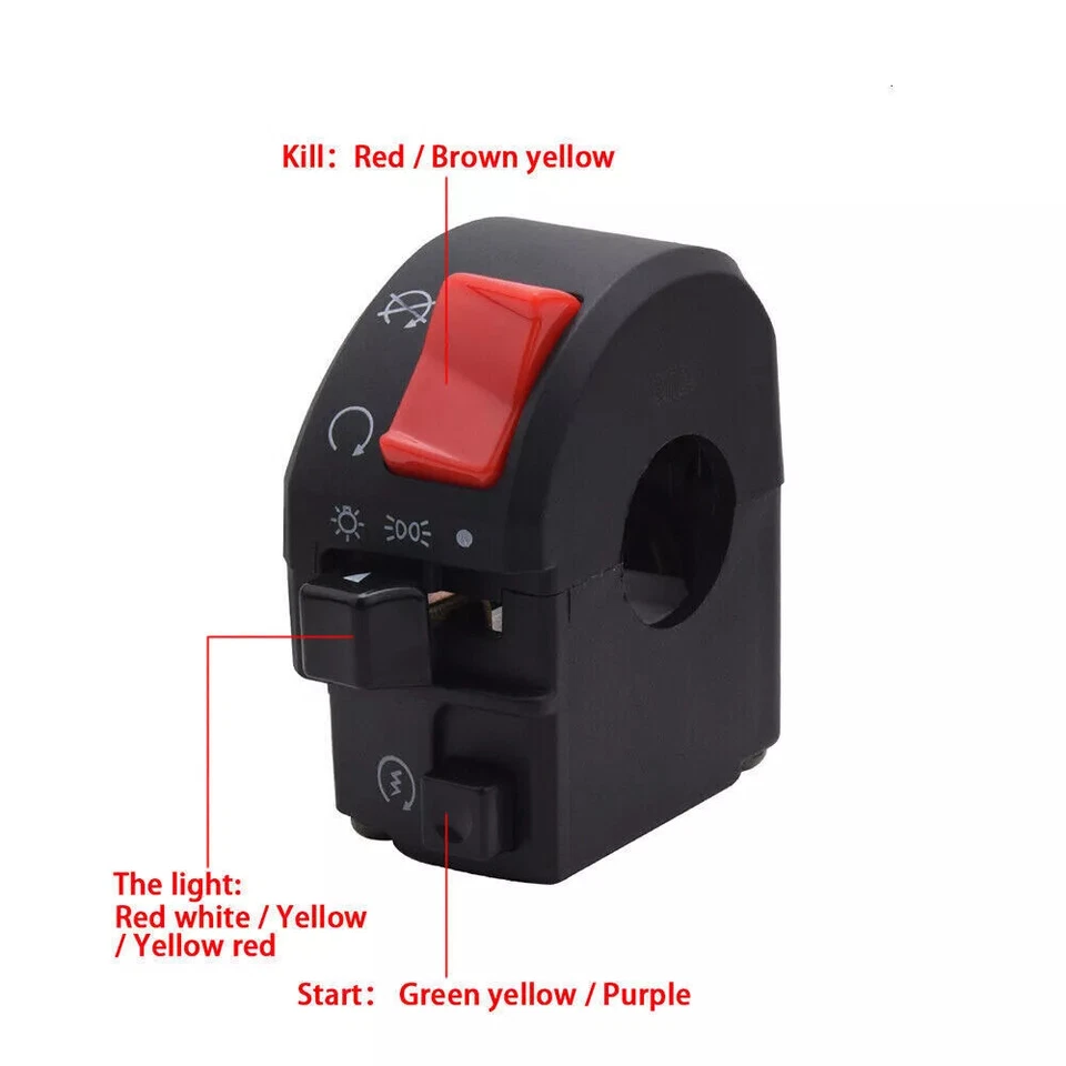 Interruptor controlador luz antiniebla señal de giro botón bocina manillar moto 7/8" Foto 3 de 4