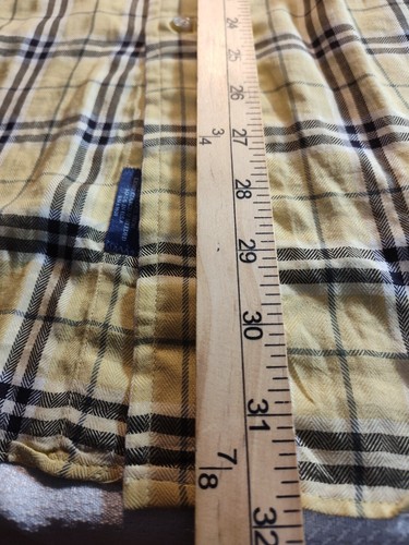 Burberry London Men’s Yellow Plaid Button Up Shirt Large USA 1261 - Picture 5 of 5
