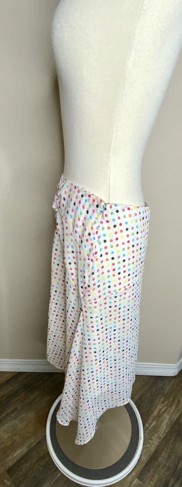 Pierre Cardin Women’s Rainbow Polka Dot Flailed Flirty Skirt 10 Petite 10P Euc - Image 4 of 4