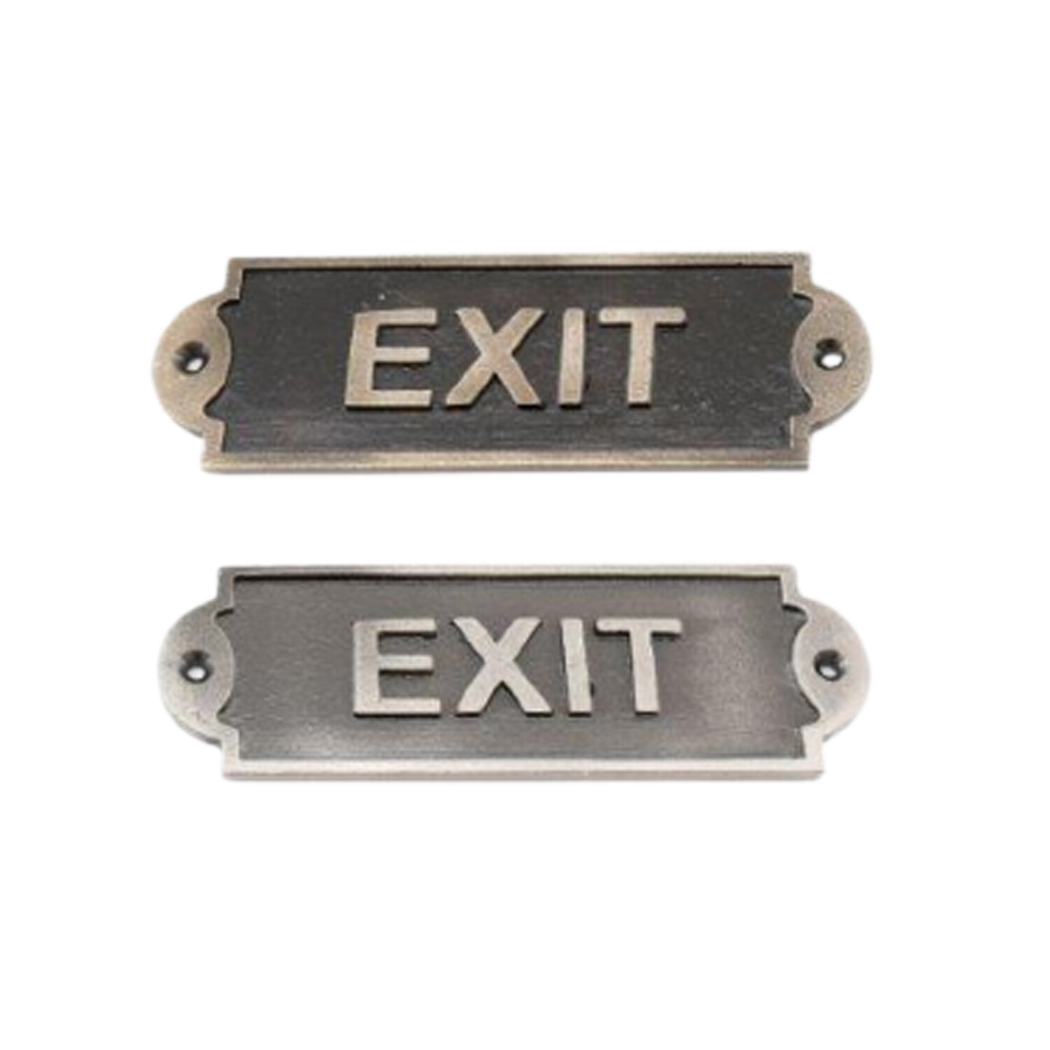 Iron Sign Exit House Store Retail Shop Restaurant Hang Home Signage Silver 1pc
