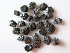 10 Pcs Natural Black Raw Diamonds, Flat Rough Diamonds, Uncut Loose Diamonds 7mm