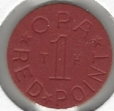 WWII Ration Token, OPA Red 1 Point, Letters T H, Office of Price Administration