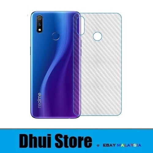 Realme 5 - 3D Transparent Carbon Fiber Back Rear Protective Film  - Picture 1 of 1