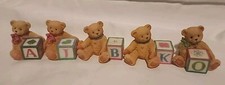 1995 Enesco Cherished Teddies Lot Of 5 Block Letter Priscilla Hillman A J B K O