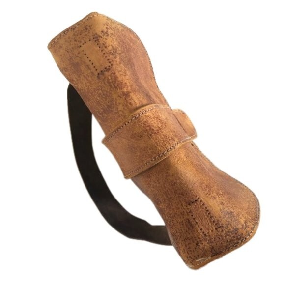 Vintage 70s distressed rectangular shaped brown l… - image 6