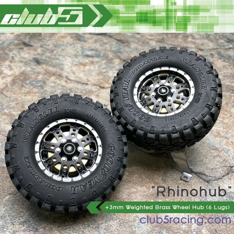 "Rhinohub" +3 mm cubo de rueda de latón ponderado para Vanquish Wheel SLW350 (6 tacos) Foto 3 de 4