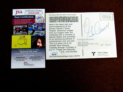 EUGENE GENE CERNAN APOLLO 17 NASA LAST MAN ON MOON SIGNED AUTO VTG POSTCARD JSA