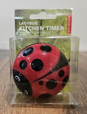 Kikkerland Ladybug 60 Minute Mechanical Kitchen Timer NEW