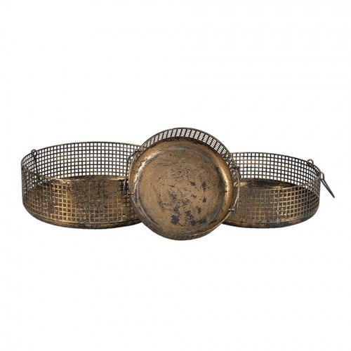Clayre&Eef Aufbewahrungskorb (3teilig) Metall Kupferfarbig rund Deko - Bild 2 von 3